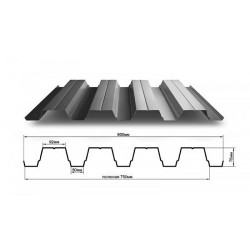 Профнастил Оцинкованный Н75 (Гофра 75)